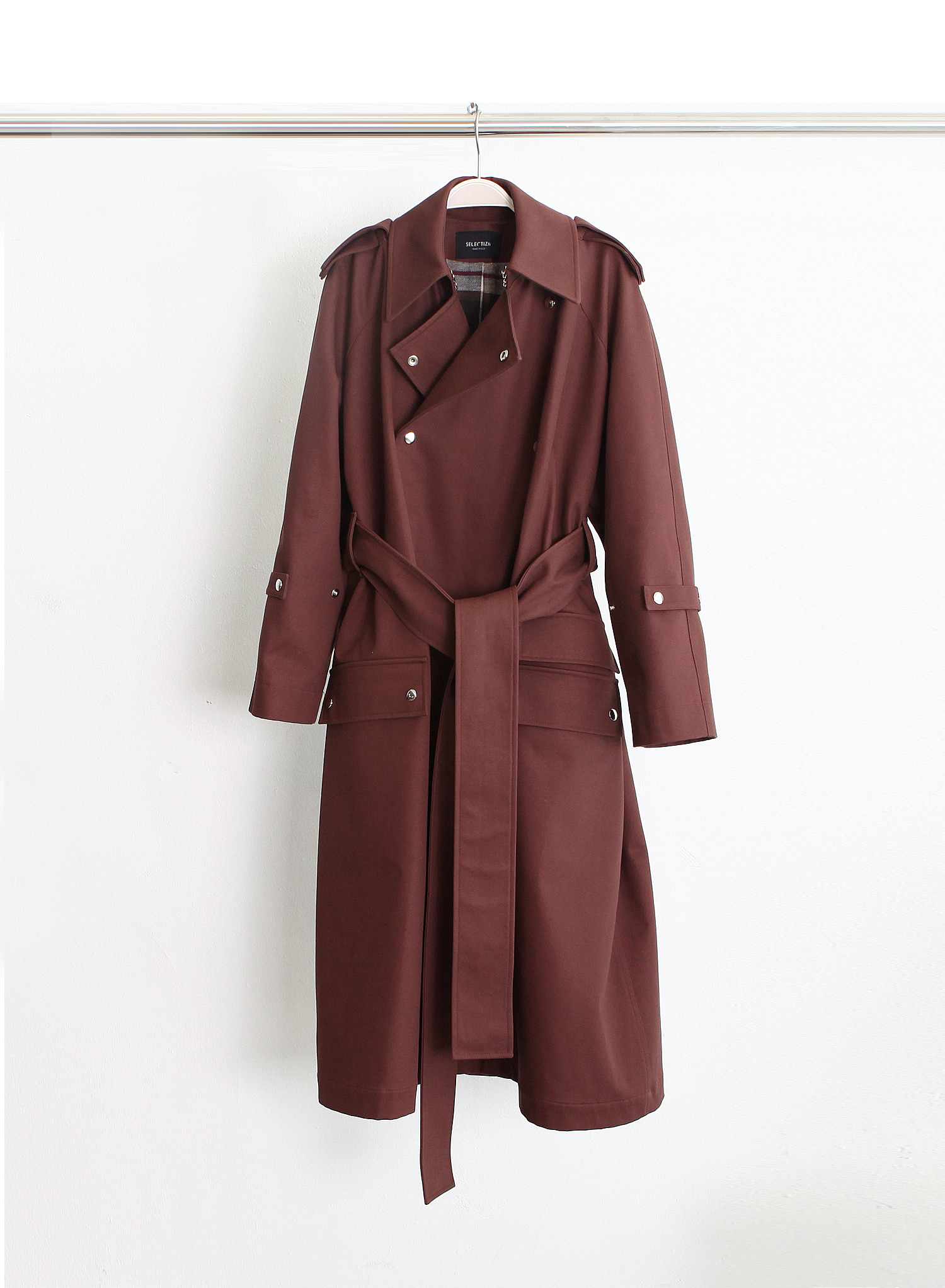 [74%↓] CLASSIC DOUBLE TRENCH COAT l BURGUNDY