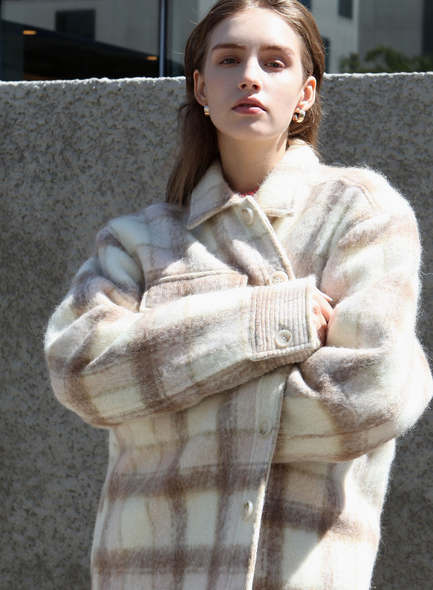 [72%↓] MOHAIR CHECK OVERFIT JACKET