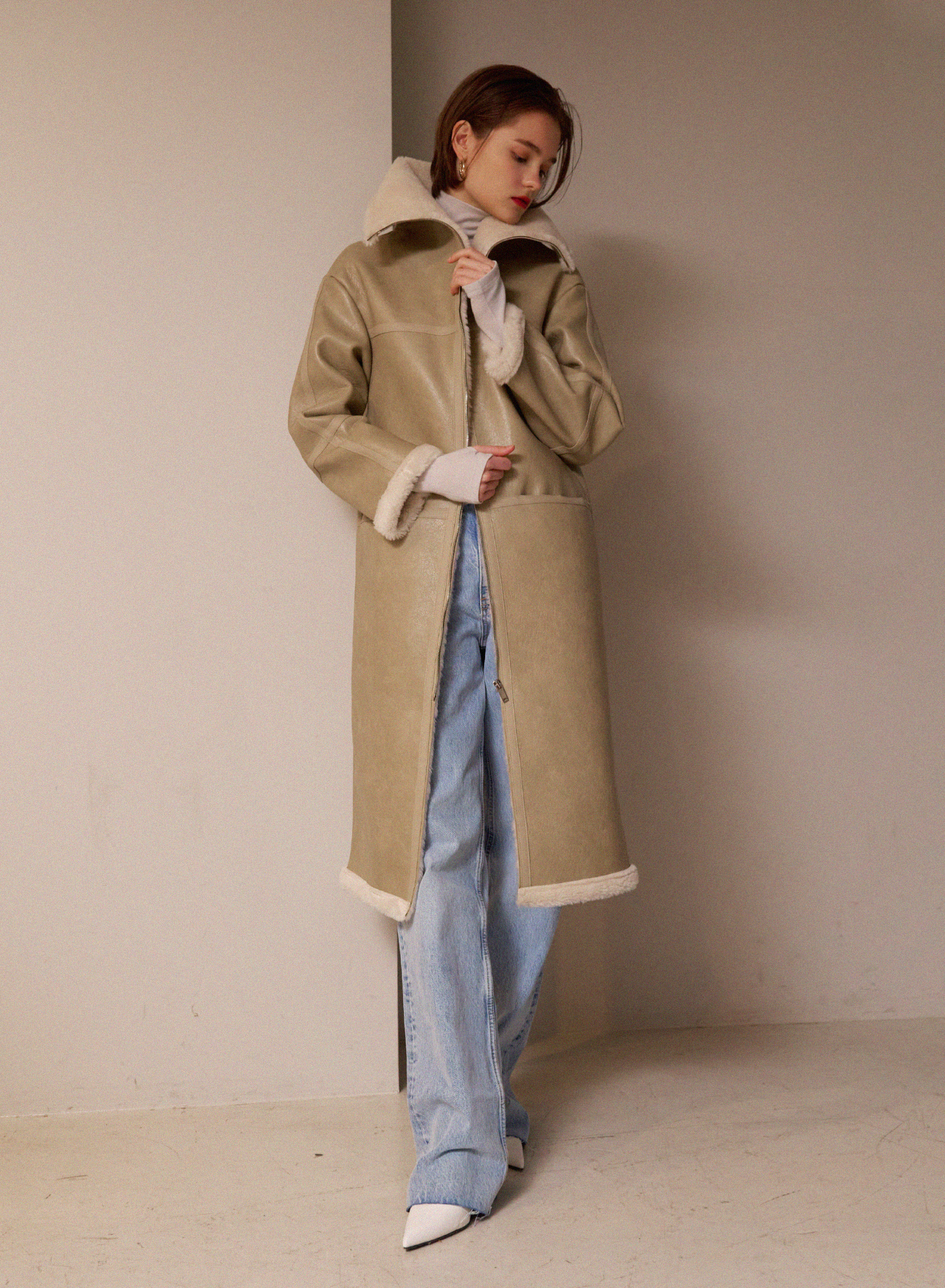 [70%↓] LILLY LONG MUSTANG COAT│BEIGE